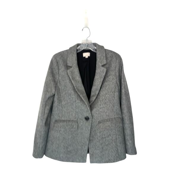 Loft Blazer Gray Plaid Light Academia Preppy Office Work Single Breasted‎ Size 4 - Picture 1 of 13